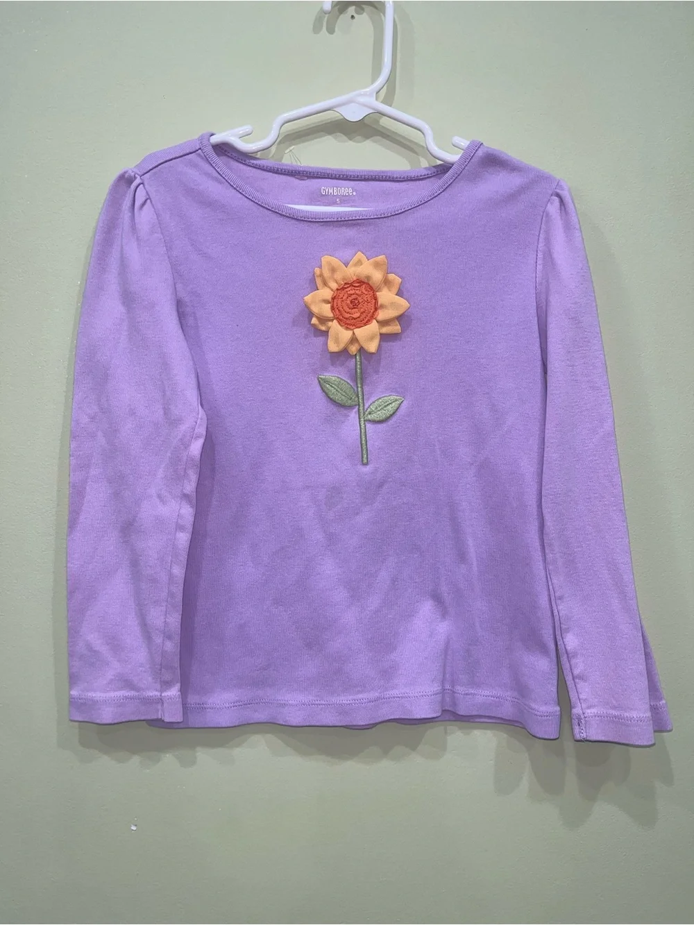 Gymboree Purple Long Sleeve Sunflower Applique Tshirt Size 5 Sunflower Smiles